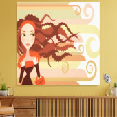 Redhead Rasta Girl Wrapped Canvas Afdruk (Insitu (Woonkamer))
