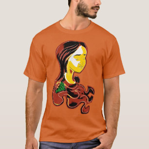 Redhead retro vibrant art record stijl t-shirt