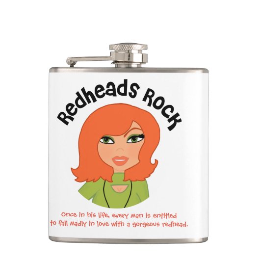 Redhead Rock Vinyl Wrapped Flask Heupfles (Voorkant)