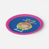 Redhead Swim Girl Custom Pool Party Happy Birthday Papieren Bordje (Gekanteld)