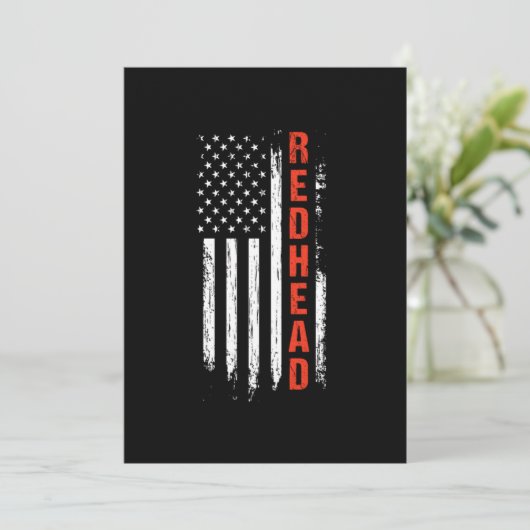 Redhead USA America Flag Red Hair Ginger Gift Kaart (Staand voorkant)