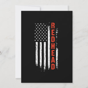 Redhead USA America Flag Red Hair Ginger Gift Kaart