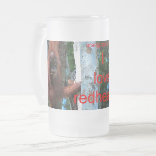 Redhead van de natuur: rode aap matglas bierpul (Voorkant links)