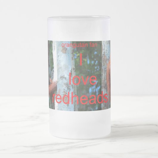 Redhead van de natuur: rode aap matglas bierpul (Center)