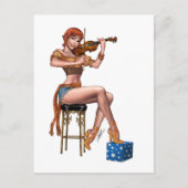 Redhead Violin Player Gypsy Hipster van Al Rio Briefkaart (Voorkant)