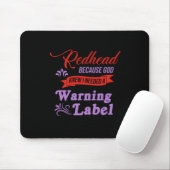 Redhead Warning Label Ginger Red Hair Gift Muismat (Met muis)
