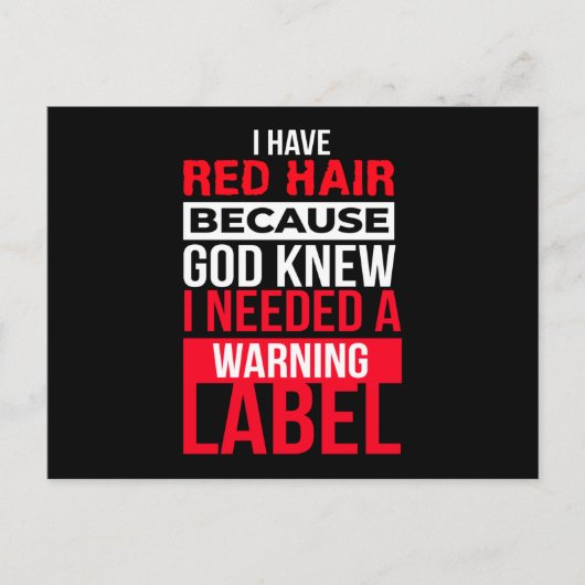 Redhead Warning Label Mc1r Red Hair Briefkaart (Voorkant)