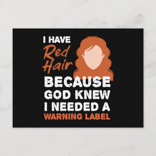 Redhead Warning Label Mc1r Red Hair Briefkaart