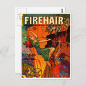 Redhead Warrior Maid Fighting Wolves Briefkaart (Voorkant / Achterkant)