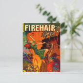 Redhead Warrior Maid Fighting Wolves Briefkaart (Staand voorkant)