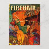 Redhead Warrior Maid Fighting Wolves Briefkaart (Voorkant)