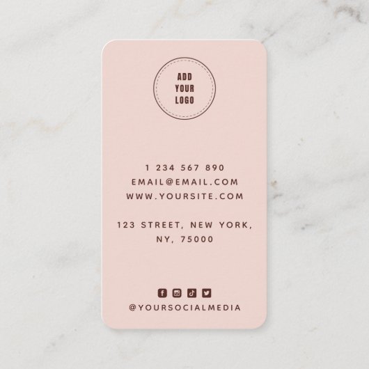 Redhead Wavy Hair Haarstylist Logo en sociale medi Visitekaartje (Achterkant)