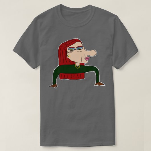 Redhead Wig Queen T-shirt (Design voorkant)
