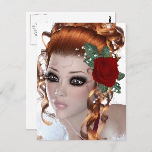 Redhead Woman Briefkaart (Voorkant / Achterkant)