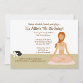 Redhead Yoga Girl Birthday Party 5x7 Uitnodiging (Voorkant)
