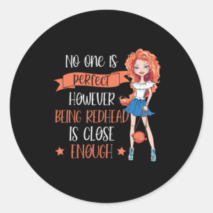 Redhead zijn is perfecte rode haargember-roerkoppe ronde sticker