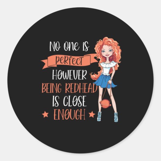 Redhead zijn is perfecte rode haargember-roerkoppe ronde sticker (Voorkant)