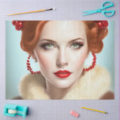 RedHeaded Beauty Retro Decoupage Meubels Tissuepapier (Craft)