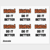 Redheadkosten doen het beter vierkante sticker (Vel)