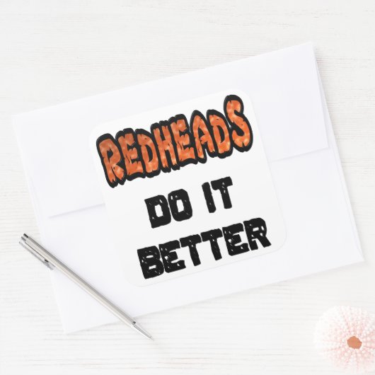 Redheadkosten doen het beter vierkante sticker (Envelop)