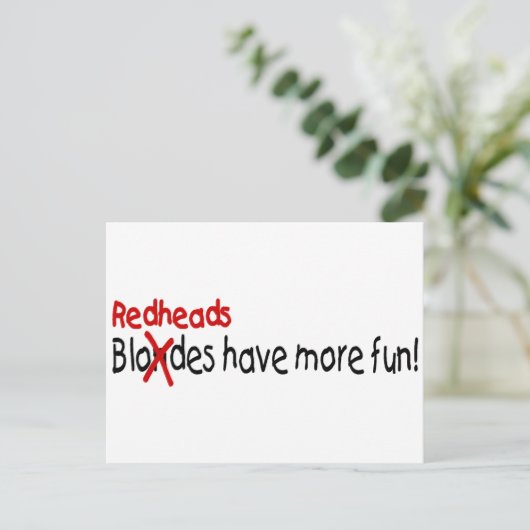 Redheadkosten hebben meer plezier briefkaart (Staand voorkant)