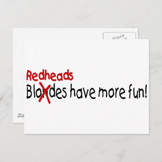 Redheadkosten hebben meer plezier briefkaart (Voorkant / Achterkant)