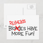 Redheadkosten hebben meer plezier briefkaart (Voorkant / Achterkant)