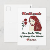 Redheadkosten zijn Gods Rozen Briefkaart (Voorkant / Achterkant)