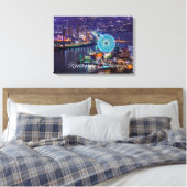 Redhorse Osaka Wheel & Skyline at Night Canvas Art (Insitu (Slaapkamer))