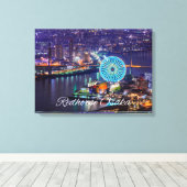 Redhorse Osaka Wheel & Skyline at Night Canvas Art (Insitu (Houten vloer))