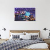 Redhorse Osaka Wheel & Skyline at Night Canvas Art Afdruk (Insitu (Slaapkamer))