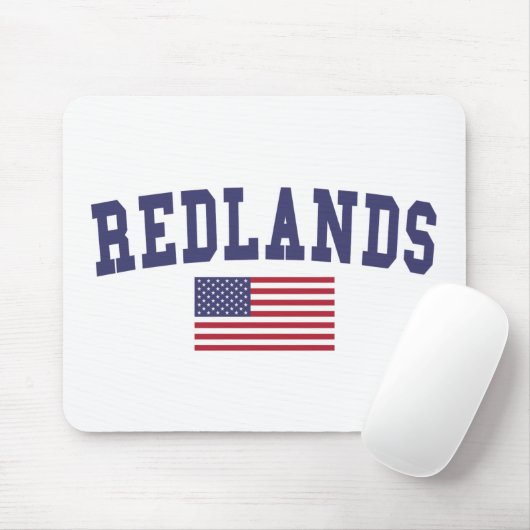 Redlands Amerikaanse vlag Muismat (Met muis)