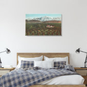 Redlands, CA - Mountain & Orchard Scene Canvas Afdruk (Insitu (Slaapkamer))