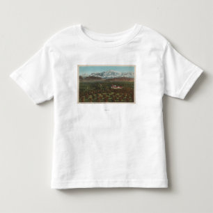 Redlands, CA - Mountain & Orchard Scene Kinder Shirts