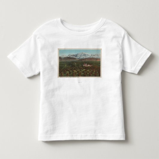 Redlands, CA - Mountain & Orchard Scene Kinder Shirts (Voorkant)