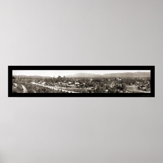 Redlands CA Panoramic Photo 1908 Poster (Voorkant)
