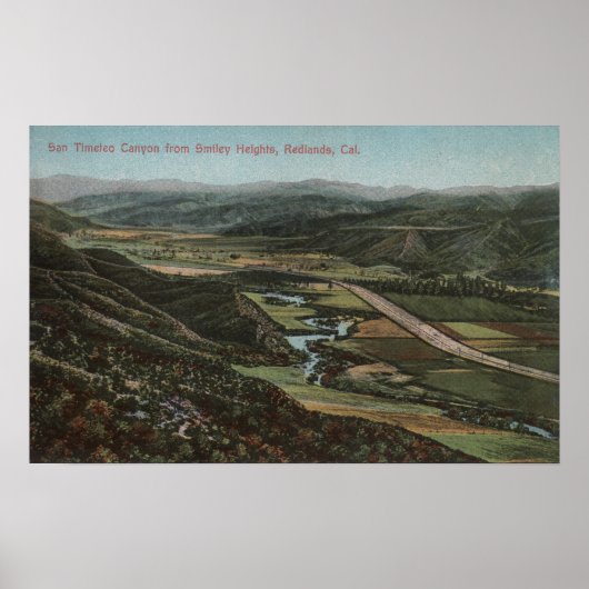Redlands, CA - San Timeteo Canyon uit Smiley Poster (Voorkant)