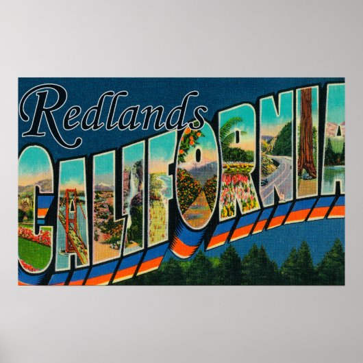 Redlands, Californië - grote lettertjes Poster (Voorkant)