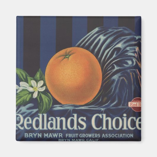 Redlands Keuze Oranje kratlabel Magneet (Voorkant)
