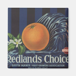 Redlands Keuze uit Oranje krattenlabel Magneet