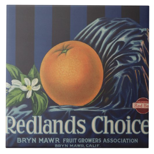 Redlands Keuze uit Oranje krattenlabel Tegeltje (Voorkant)