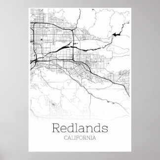 Redlands Map - Californië - City Map Poster