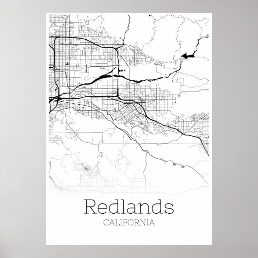 Redlands Map - Californië - City Map Poster (Voorkant)