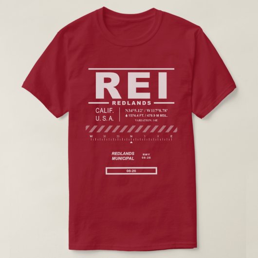 Redlands Municipal Airport REI T-Shirt (Design voorkant)
