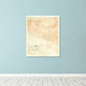 Redlands quadrangle toont San Andreas Rift Canvas Afdruk (Insitu (Houten vloer))