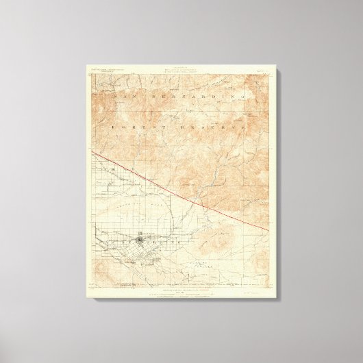 Redlands quadrangle toont San Andreas Rift Canvas Afdruk (Voorkant)