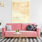 Redlands quadrangle toont San Andreas Rift Canvas Afdruk (Insitu (Woonkamer))