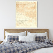 Redlands quadrangle toont San Andreas Rift Canvas Afdruk (Insitu (Slaapkamer))