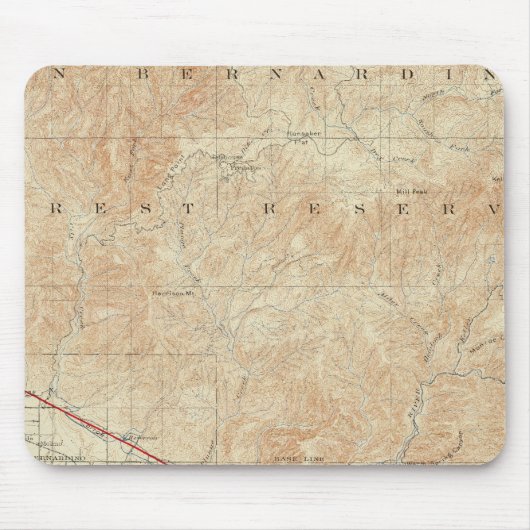Redlands quadrangle toont San Andreas Rift Muismat (Voorkant)