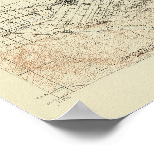 Redlands quadrangle toont San Andreas Rift Poster (Hoek)